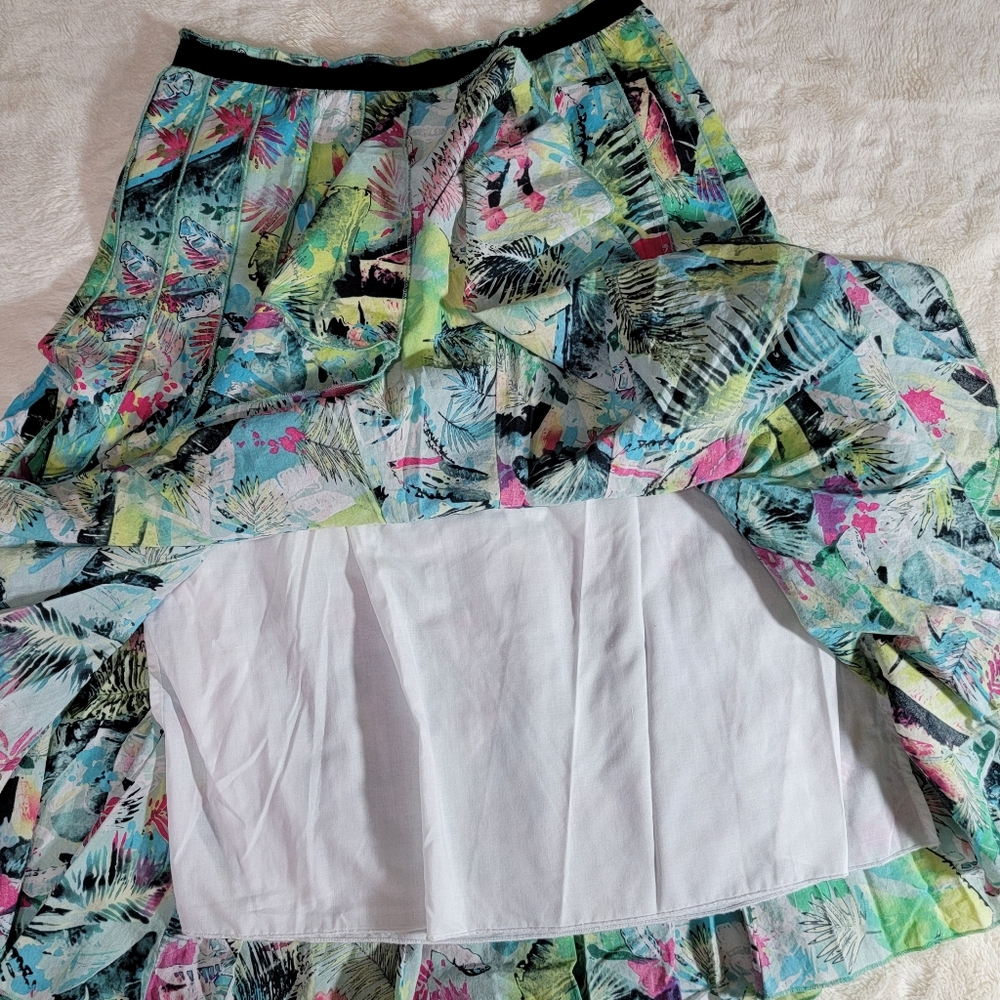 Focus Lifestyle 100% Cotton Floral Print Pleated Skirt Size 6 - Picture 6 of 8